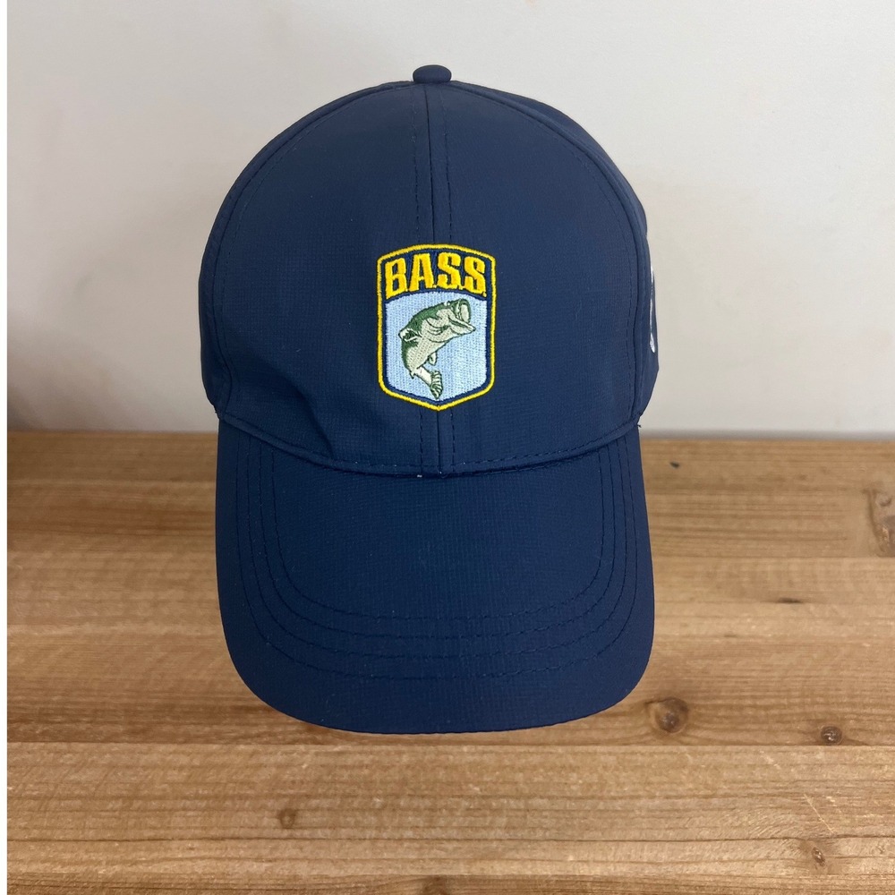Bass Men's Navy Blue Ripstop Performance Fishing Baseball Cap Adjustable Hat